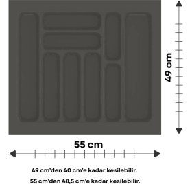 Resim Koçsan Çekmece Içi Kaşıklık, Düzenleyici, Organizatör 55 cm x 49 Cm-Antrasit 