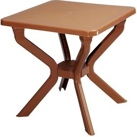 Resim Omnipazar Mt-gf235 Prima Isola Plastik Kare Bahçe Balkon Masa 70x70 Cm Kahverengi 