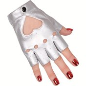 Resim Funky Kadın Yarım Parmak Eldivenleri - Sahne Performansları & Gece Kulüpleri için Nefes Alabilir, Boş Tasarım 