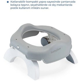 Resim Babyjem Portatif Katlanabilir Lazımlık Soft Gri New Color 