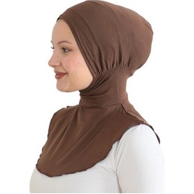 Resim Modish Group Kadın Boyunluklu Hijab Tesettür Pratik Spor Bone - Sarı KAhverengi 