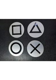 Resim Playstation Bardak Altlığı - Pleksi Gümüş - Siyah 