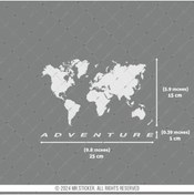 Resim Bay Etiket Cse11 Mat Gümüş Gri Renk Detaylı Kesim Dünya Haritasi 