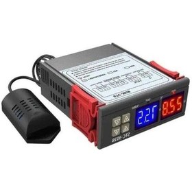 Resim Lcd Ekranlı Nem Ve Sıcaklık Kontrol Termostatı, 12v 