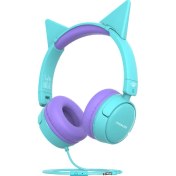 Resim Promate Jewel Hd Stereo Kidsafe Çocuk Kulak Üstü Kablolu Kulaklık Aqua 
