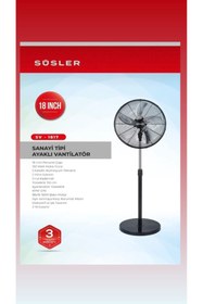 Resim Süsler SÜSLER SV - 1817 Sanayi Tipi Ayaklı Vantilatör - Siyah 
