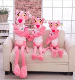 Resim Pembe Panter Peluş 60 Cm Tişörtlü Pelüş Figür Oyuncak Hediyelik 