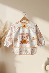 Resim Bebechi Tinybee Leke Tutmaz Sıvı Geçirmez Uzun Kollu Bebek Mama Önlüğü - 2'li Set Blw Uyumlu Kırıntı Cepli 6 