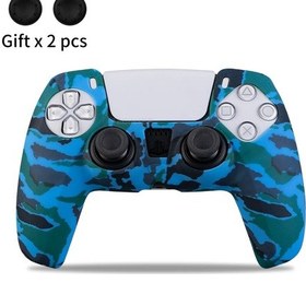 Resim Silikon Koruyucu Kol Örtüsü Ps5 Denetleyici Aksesuarları Kauçuk Kılıf Ps5 Ince Camo-blue 