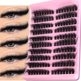 Resim ShaNa LashMagic 160 adet Küme Kirpik DIY Kirpik Uzatma C Kıvrım Uzun Bireysel Kirpik Karışık Tepsi Sahte Mink Kirpik Küme Uzatmaları 