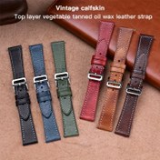 Resim Top Katman Sığır Derisi Sebze Tannen Yağ Balmumu Deri Kayış 18 19 20 21 22Mm Hızlı Çözüm Vintage Sığır Derisi Saat Kayışı Teslimat Aracı 