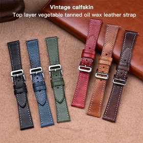 Resim Top Katman Sığır Derisi Sebze Tannen Yağ Balmumu Deri Kayış 18 19 20 21 22Mm Hızlı Çözüm Vintage Sığır Derisi Saat Kayışı Teslimat Aracı 