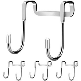 Resim Monyee 4'lü Paslanmaz Çelik S-şekilli Kapı İçi Kanca, Zımba/iç Panço Gereksiz, Yük Dayanımı, Mutfak/banyo/dolap Uygun 
