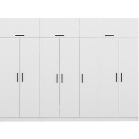 Resim Kale 7 Kapaklı 2 Çekmeceli Zincir Dolap-yüklük - Beyaz 255cm Beyaz 