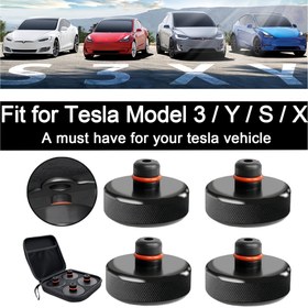 Resim For Tesla için 4'lü Paket Jack-Free Jack Kapakları Depolama Kutusu ile, 2013-2024 Model 3/S/X/Y için 1:1 Kauçuk Jack Ped Seti, for Tesla Araç Aksesuarları 
