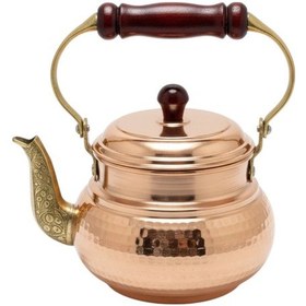 Resim Ahşap Saplı Bakır Demlik Bakır 