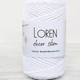 Resim Loren Decor Slim 3 Büküm Makrome İpi Beyaz - L001 