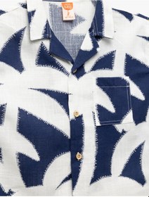 Resim Koton Palmiye Desenli Kısa Kollu Pamuklu Gömlek Lacivert Desenli 5smb60088tw Lacivert Desenli 