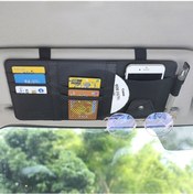 Resim Cbtx Araba Güneşlik Dekoratif Saklama Çantası Pu Deri Bill Gözlük Kartları Cd Tutucu Saklama Çantası Fermuarsız - Siyah 