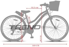 Resim Retro Classic 26 Jant Bisiklet, Shimano 21 Vites, Hasır Sepetli Vintage Şehir Bisikleti 