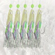 Resim Biyo 5 Mackerel Kanca Seti, Barb Kanca ve Luminous Balıkçılık Seti - Morina, Levrek ve Diğer Deniz Balıkçılığı İçin Uygun! 
