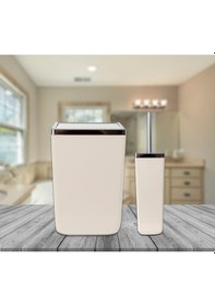 Resim Primanova Toskana Çöp Kovası Ve Tuvalet Fırçası Bej 