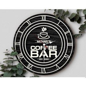 Resim Bk Gift Kafelere Özel Dekoratif Siyah Ahşap Duvar Saati 35cm-2 , Bar Duvar Saati , Cafe Duvar Saati , Özel Ahşap Saat Kobitmeyen138360 Bk Gift 