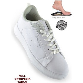 Resim Mp 1079 Ortopedik Cilt Malzeme Suya Dayanıklı Erkek Spor Ayakkabı Beyaz 