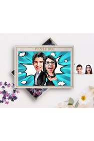 Resim Bk Gift Kişiye Özel Sevgililer Karikatürlü 1000 Parça Profesyonel Puzzle-6 