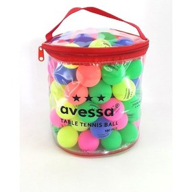 Resim Avessa Renkli Pinpon Topu 100 Adet Çantalı Masa Tenisi Topu 
