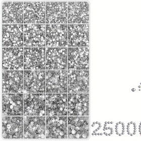 Resim 2 3 4 5 mm 25000 adet Gümüş Rengi Şeffaf Taşlar El İşleri için, Düz Sırtlı Sentetik Değerli Taşlar Kumaş Ayakkabılar Takı Yapımı için Rhinestones 