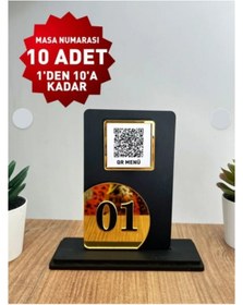 Resim mars tasarım Masa Numarası Qr Kod Pencereli 1- 10 Adet -kafe Lokanta Restoran Oteller 
