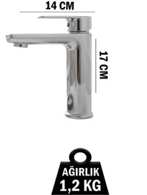 Resim 5512-1 Lavabo Bataryası Sabit Banyo Lavabosu Musluğu Musluk Armatür Beyaz Siyah Gold Krom Renkler Krom 