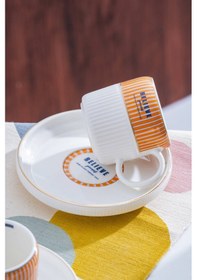 Resim Acar Adonis Orange 6 Kişilik Kahve Fincan Takımı - 100 Ml Renkli 