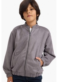 Resim Defacto Erkek Çocuk Kolej Yaka Fermuarlı Bomber Ceket G3873a825wngr2 Gri-gr2 