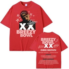 Resim Dshztooma 2025 Chris Brown Turne Breezy Bowl Xx Albüm T-shirt Erkek Kadın Hip Hop Pop Müzikmavi Mavi 