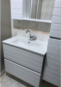 Resim Rmr 3 Lü Banyo Dolabı Takımı 80 Lik Lavabo + Mebran Kapak + 