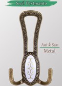 Resim Badem10 Seçil (ANTİK SARI) Metal Portmanto Vestiyer Duvar Dolap Elbise Mobilya Kapı Askısı Askılığı Askılık 