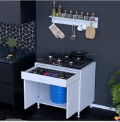 Resim Modilayn Doqu Xxxl Set Ocak Altı Dolap 80x88x48 Cm, Çekmeceli, Kapaklı, Tüp Bölmeli Ve Baharat Raflı Beyaz 