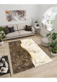 Resim Dijidekor Işıltı Koleksiyonu Model58 Süngerli Dijital Baskılı Saçaksız Mutfak Halısı Yolluk 