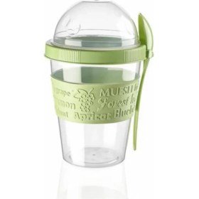 Resim Pazariz Kaşıklı Yoğurt Kabı Yeşil AP-9199 