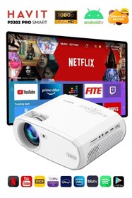 Resim Havit PJ202 Pro 1920 x 1080 Smart Sürüm Beyaz Projeksiyon Cihazı 