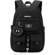 Resim Geeksen Vintage Tarzında Hafif Nylon Sırt Çantası, Omuz Strap Tasarımı, Yan Cepler, Medya Bölmeli Ön Cep, 32x23x46 Cm Çok Renkli 