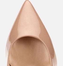 Resim HOTİÇ Kadın Rugan Deri Bej Yüksek Topuklu Stiletto 