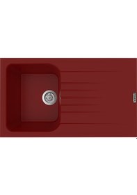 Resim Polex Cristalüx Granit Evye P-02 Bordo Tezgah Altı Ve Tezgah Üstü Mutfak Evyesi 85x49.5 CM 