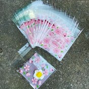 Resim 100 Adet Kendiliğinden Yapışan Plastik Hediye Çantaları Pembe Çiçek ve Yeşil Yaprak Tasarımı ile, 7.01x10.01 cm, Parti Hediyeleri, Doğum Günü, Düğün Şeker Ambalajı, Bisküvi Torbası - Aksesuar Yok, Fantezi Teması 