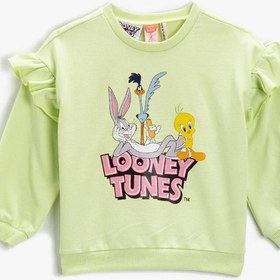 Resim Kız Bebek Pamuklu Warner Bros Lisanslı Baskılı Sweatshirt 