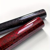 Resim Dövme Karbon Fiber Vinil Kaplama Rulosu - PET Kendinden Yapışkanlı Araba Filmi, Kırmızı ve Siyah Parlak Kaplama, Otomobil ve Motosiklet Dış/İç Mekan için Özelleştirme - 1 Rulo 50cm x 150cm 