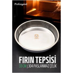 Resim minenka Çelik Fırın Tepsisi 33 cm 304 Paslanmaz Çelik - Ckg5122-6769 