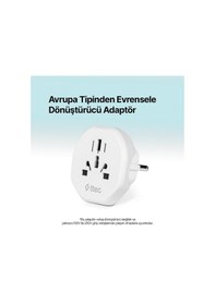 Resim Ttec Akım Korumalı 10a/250v Amerikan/avrupa/ingiliz Tipi Priz Dönüştürücü Priz Çevirici Adaptör Priz 